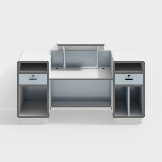 Stylish Double Office Desk 3D model for Creative Spaces