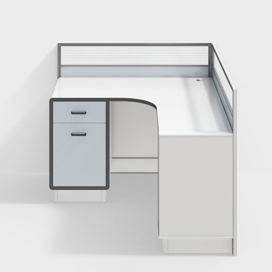 Efficient Minimalist 3D Workstation Model for Offices