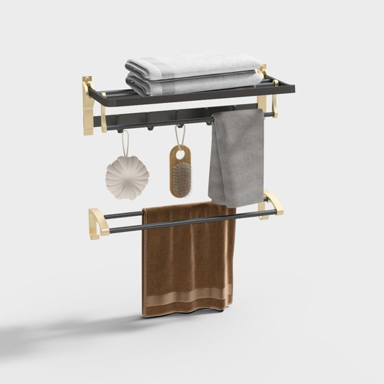 Towel Rack Elegance 3D model for Modern Bathrooms