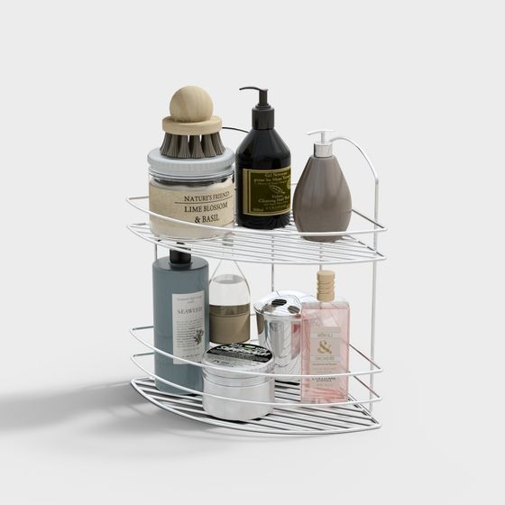 Elegant Bathroom Corner Shelf 3D model