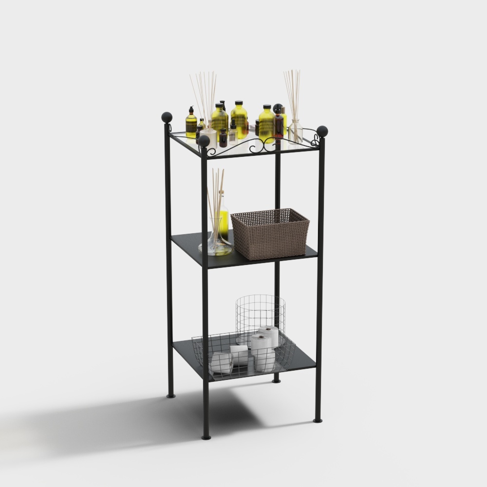 Modern storage rack for toiletries