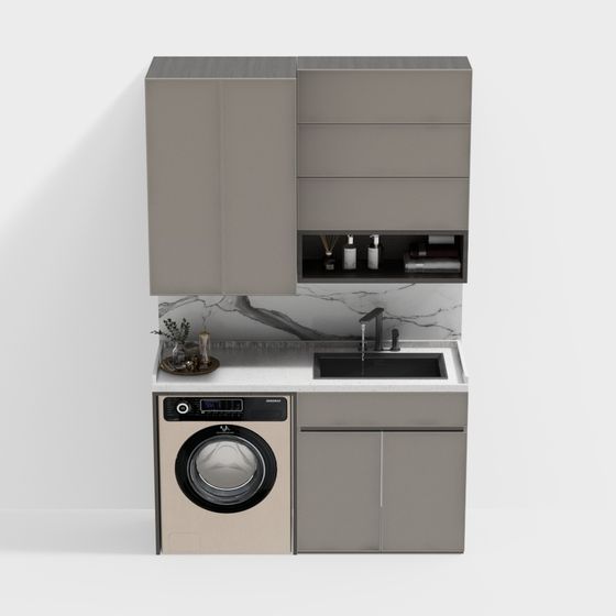 Minimalist Laundry Room 3D model