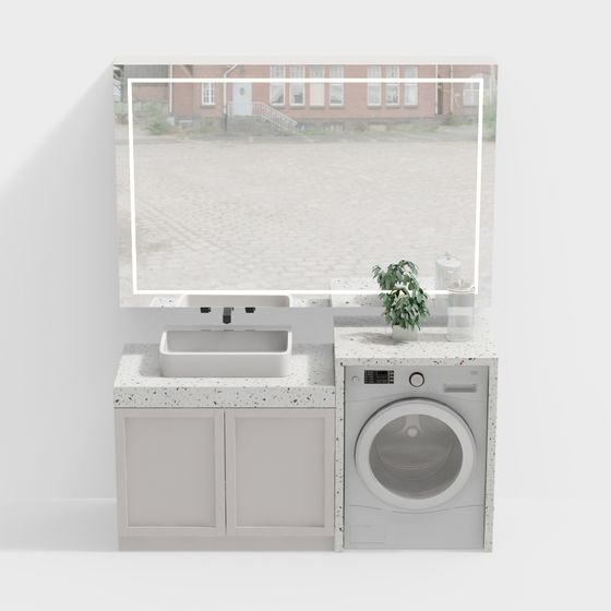 Tủ gương máy giặt hiện đại