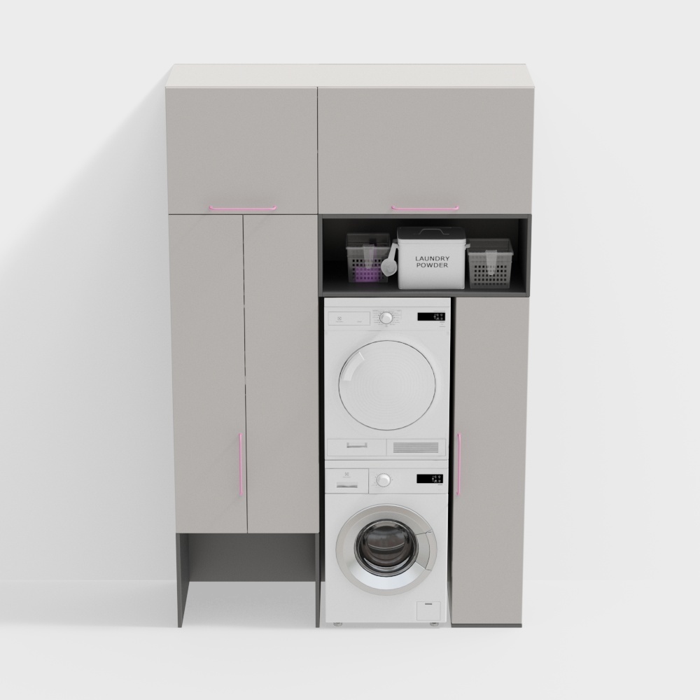 Modern bathroom washing machine high cabinet