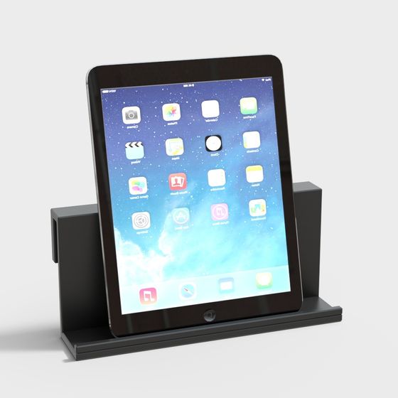 Modern Kitchen Hardware Rack 3D Model in Black