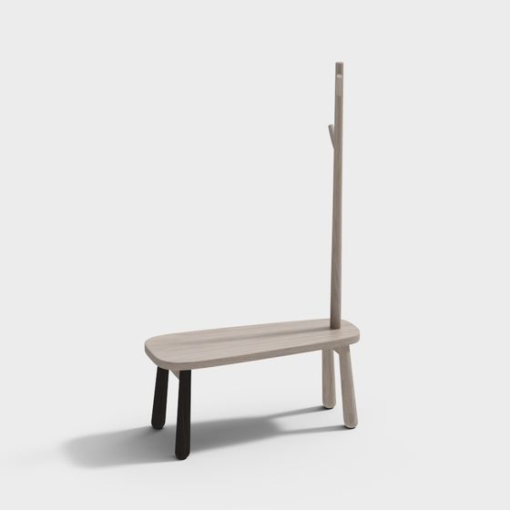 Minimalist Coat Rack 3D model for Modern Spaces