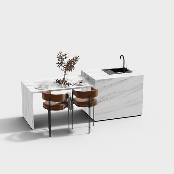 현대 개방형 주방 아일랜드