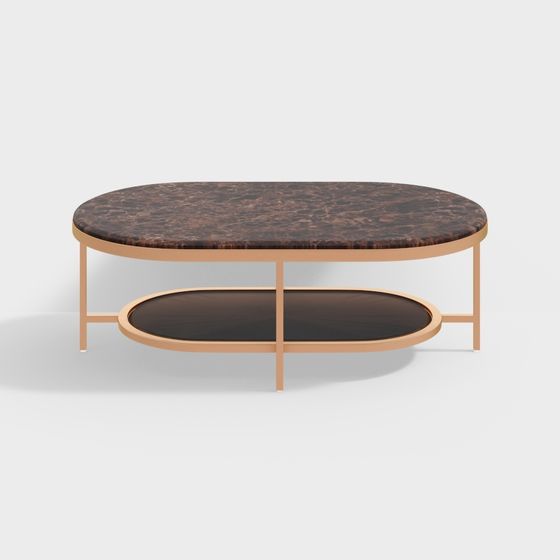 Elegant Oval Coffee Table 3D model