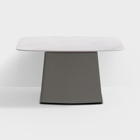 Streamline Marble Dining Table 3D model for Modern Interiors