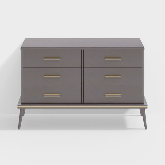 Elegant 6-Drawer Cabinet 3D model