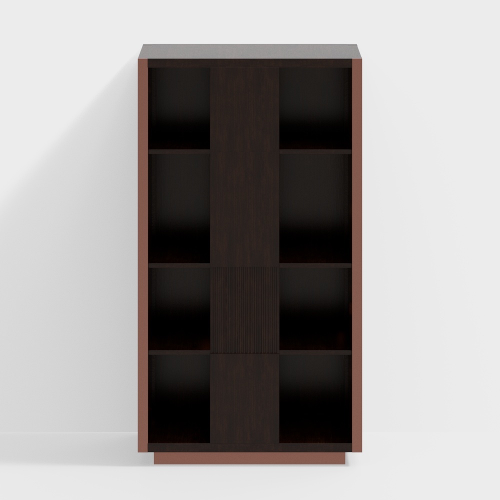 Modern Minimalist 3D Bookcase Model