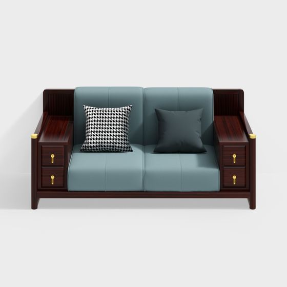 Elegant Low-Polygon Sofa 3D model
