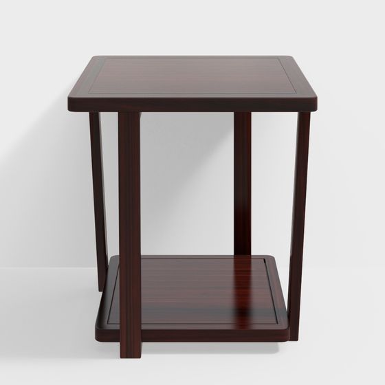 Minimalist Wooden Side Table 3D model