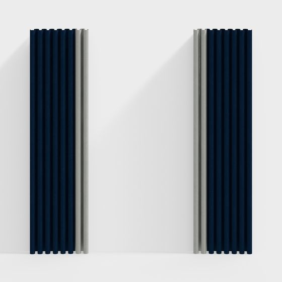 Vertical Line Curtains 3D model for Modern Spaces
