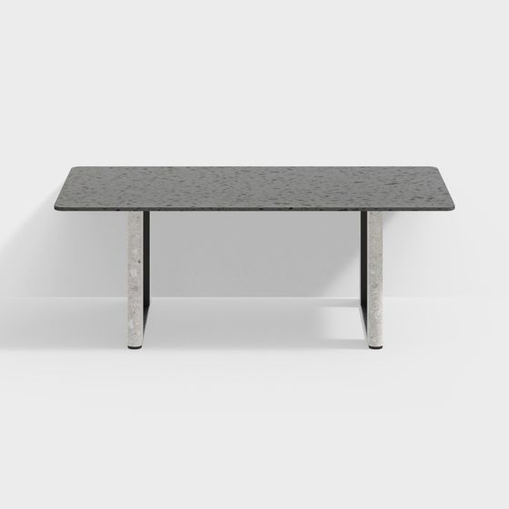 Stylish Concrete Dining Table 3D model