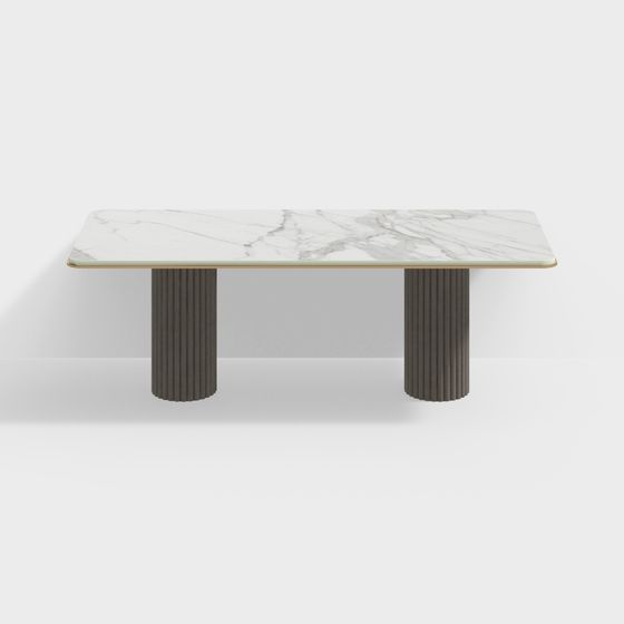 Sophisticated Marble Dining Table 3D model for Modern Spaces