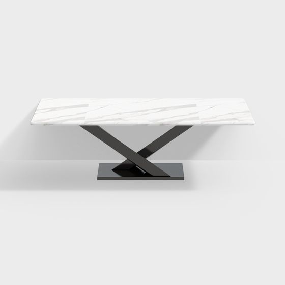 Elegant Marble Dining Table 3D model