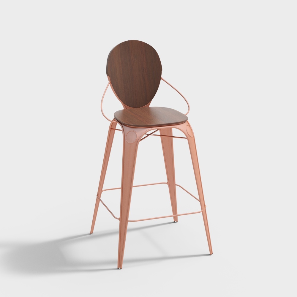 Modern orange footed bar chairs