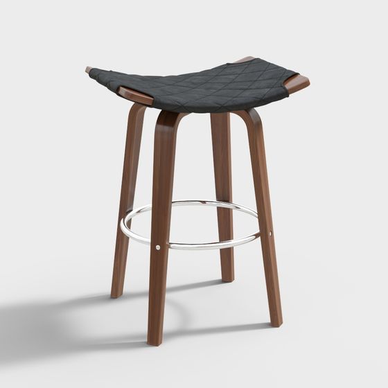 Elegant Bar Stool 3D model for Modern Vintage Spaces