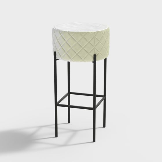 Elegant Round Stool 3D model for Modern Spaces