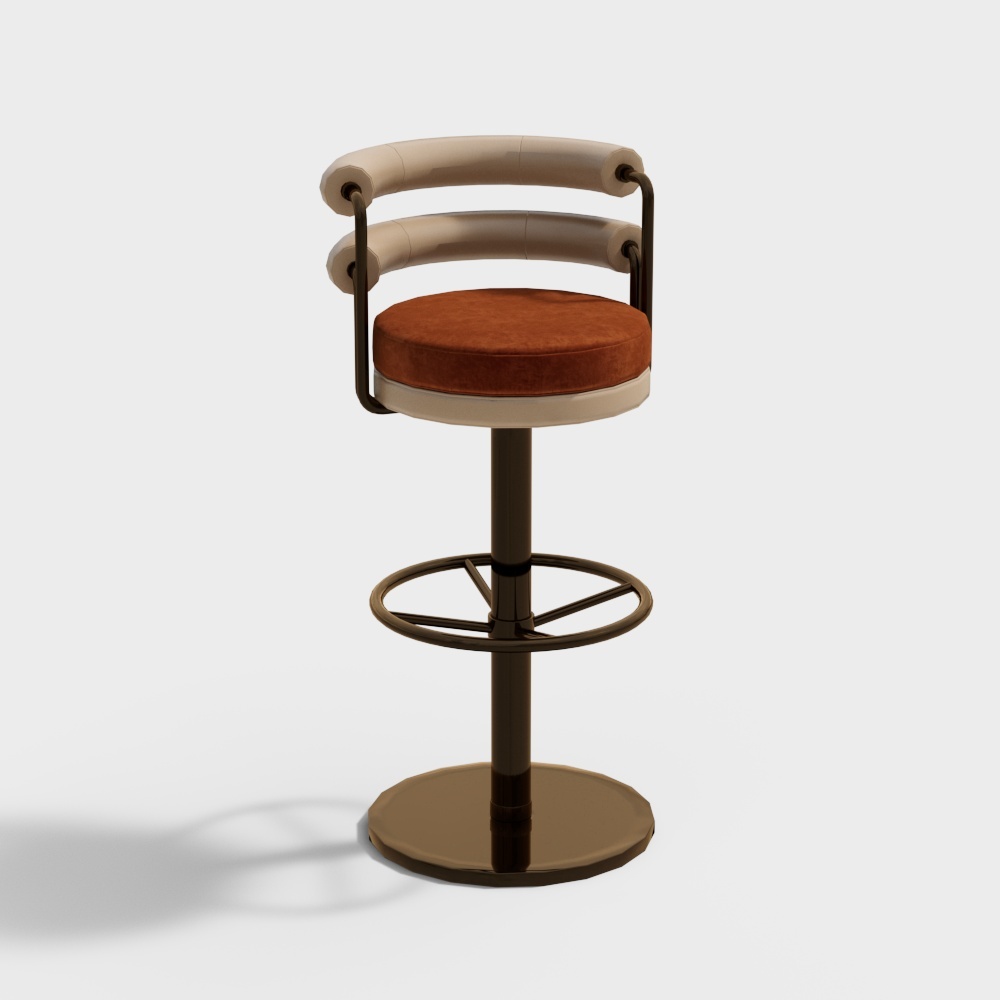 Modern light luxury orange cushion bar chair