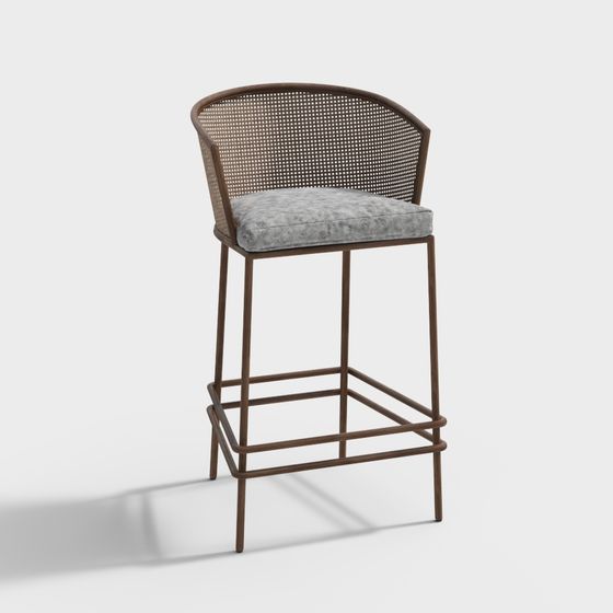 Chaises de bar en tissu tissé Wabi-sabi
