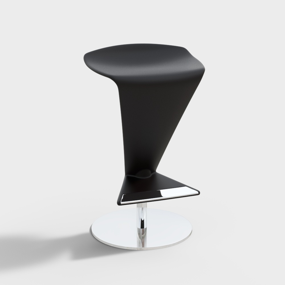 Современные черные барные стулья необычной формы