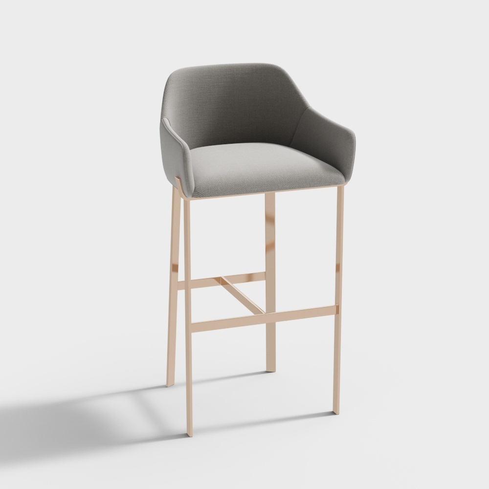 Modern upholstered backrest bar chair