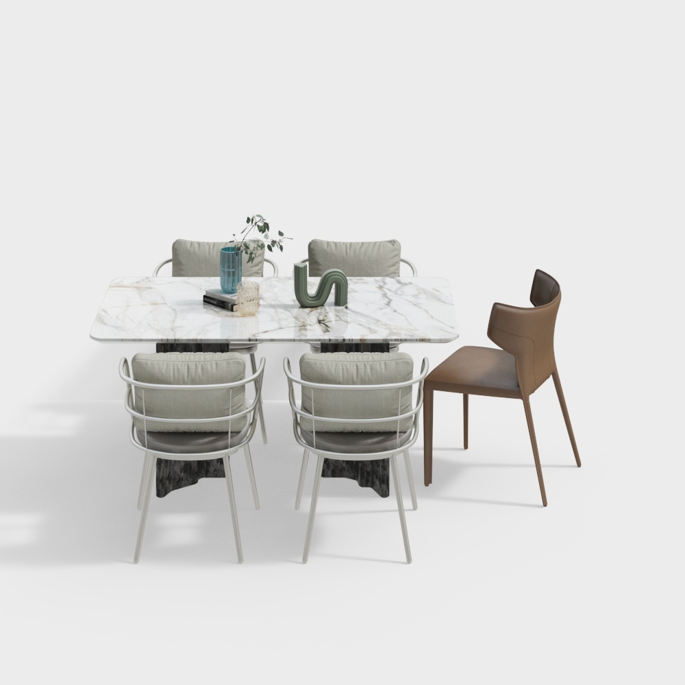 Современный обеденный стол и стулья