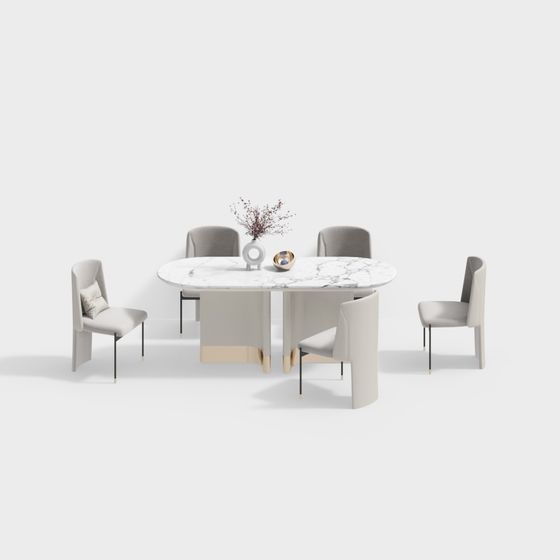 Elegant Dining Table Set 3D model
