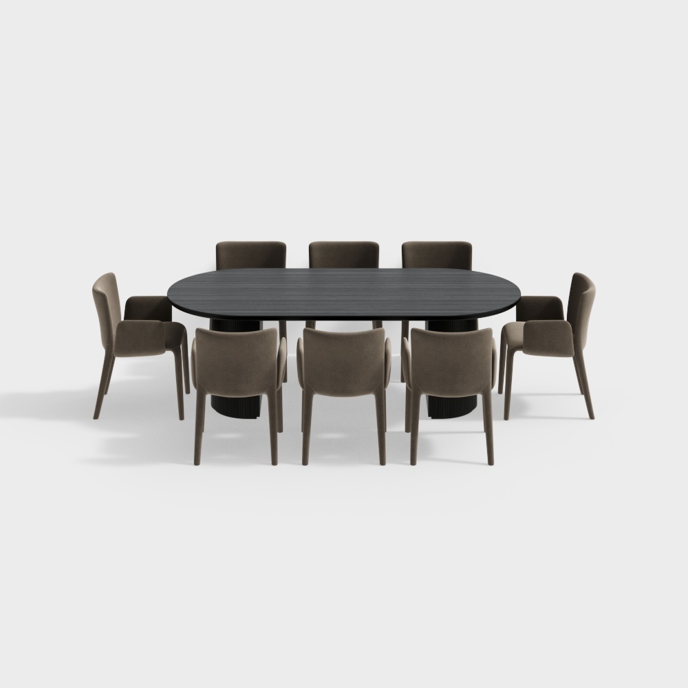 Combinación moderna de mesa y sillas de comedor de franela