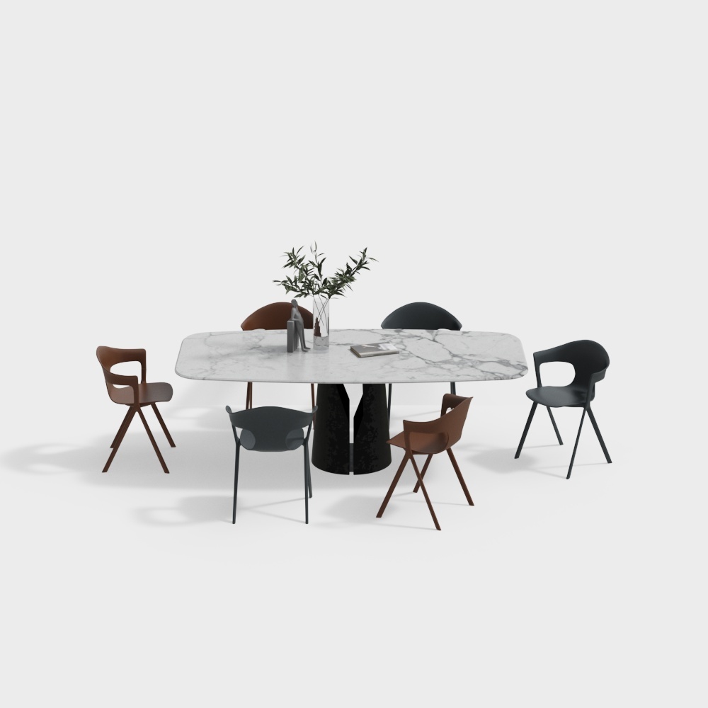 Modern dining table acrylic dining chairs