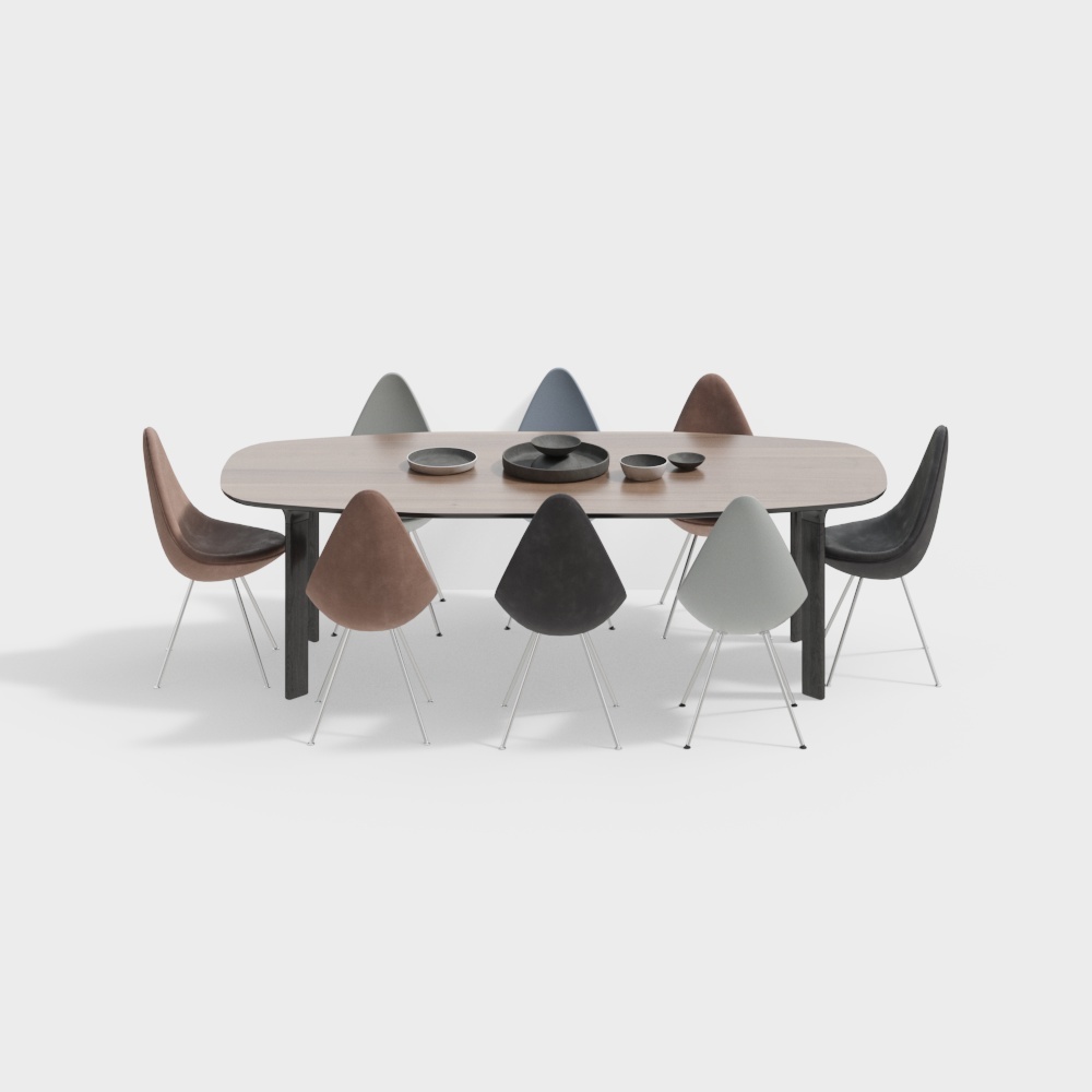 Mesa y sillas de comedor modernas