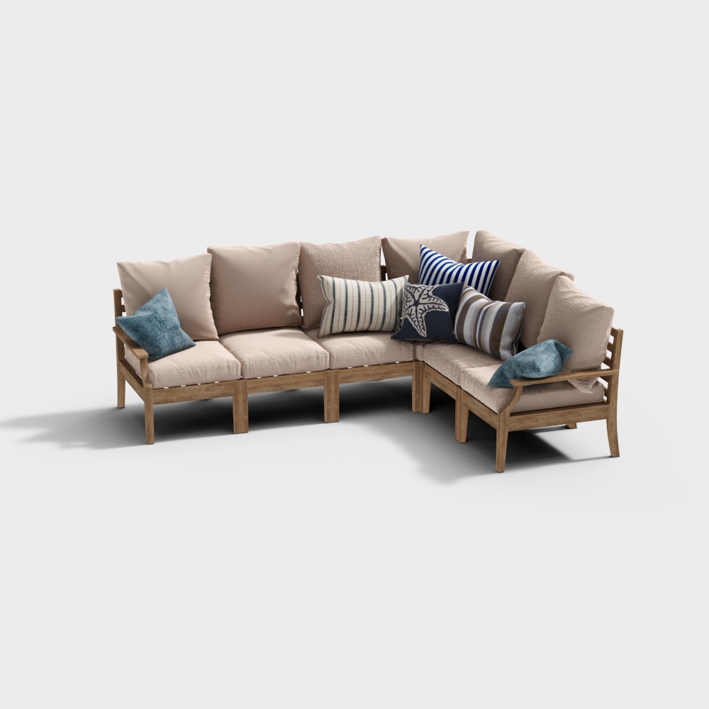 Stylish Low Poly Sofa 3D model for Modern Interiors
