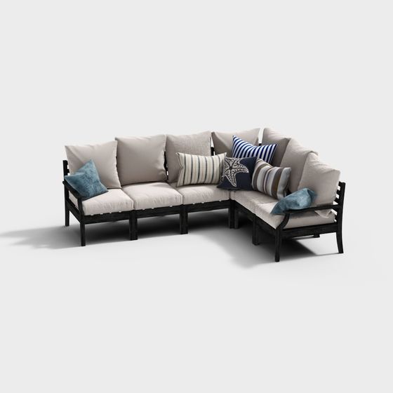 Contemporary Low Polygon Sofa 3D Model