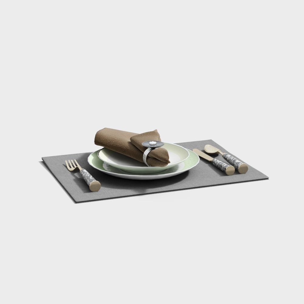 Elegant Tableware 3D Model – Low-Poly Modern Dining Set