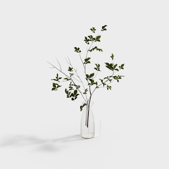Greenery in a Glass Bottle 3D model