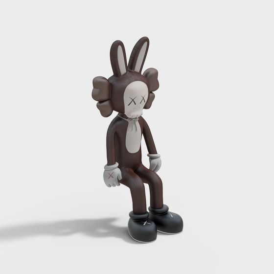 Kaws Bunny Low Poly 3D Model