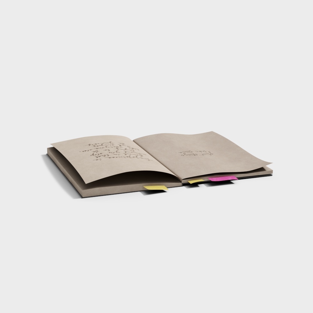 Stylish Low-Poly 3D Notebook Model