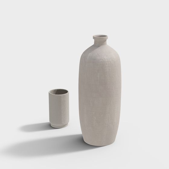 Minimalist Vase Set 3D model