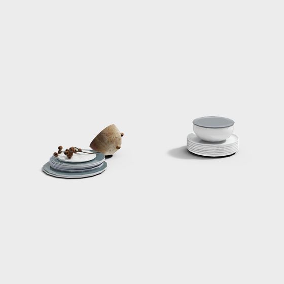 Minimalist Tableware Set 3D model