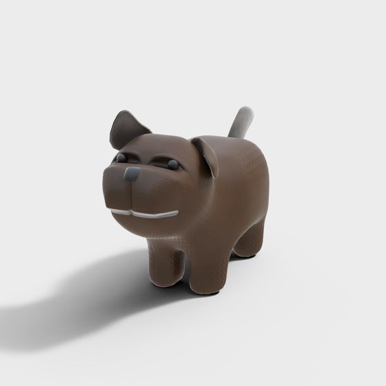Adorable Low-Poly Bulldog 3D Model
