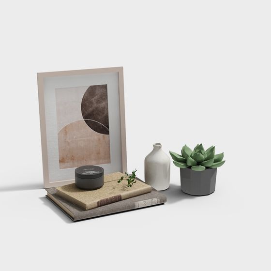 Minimalist Bookshelf 3D model for Creative Spaces