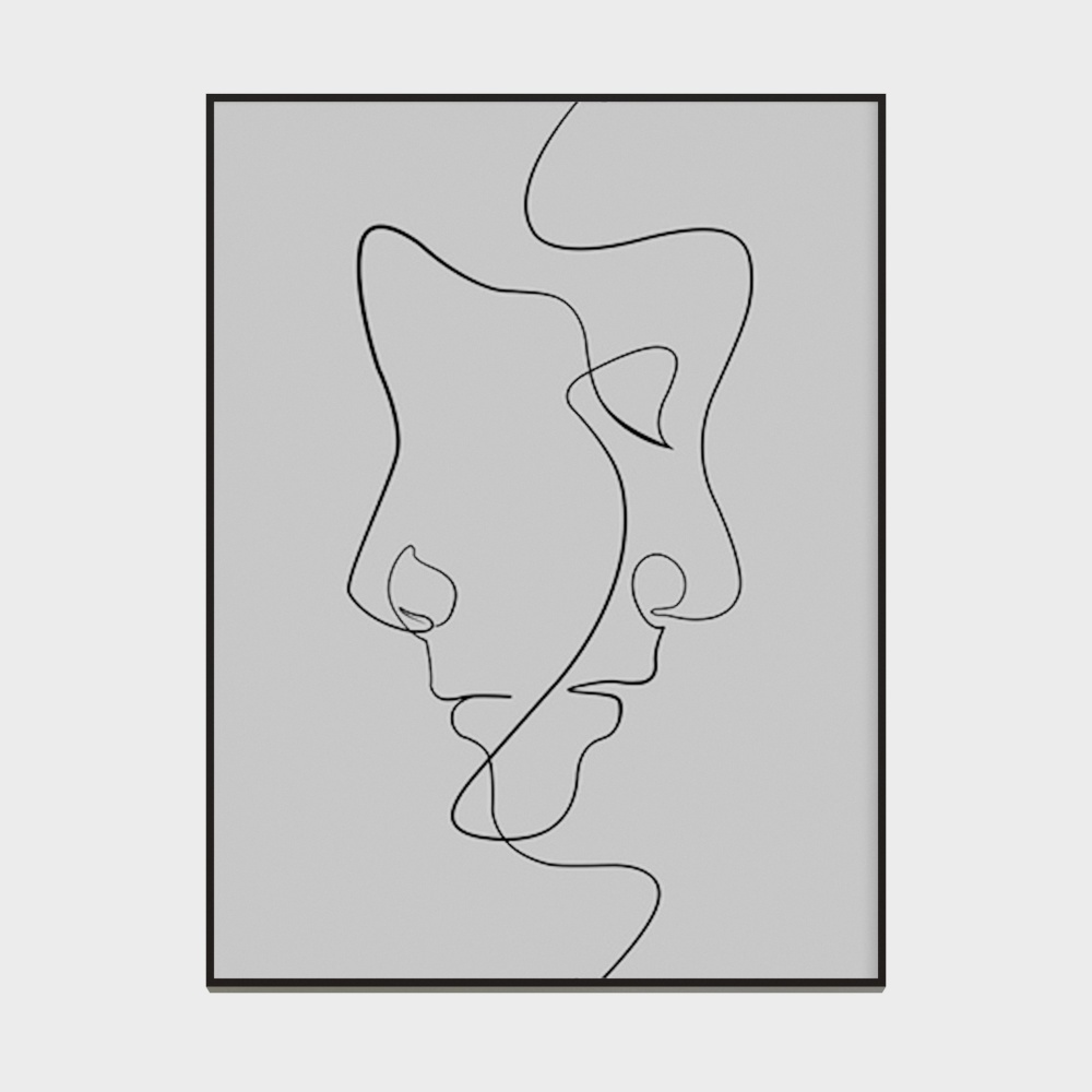 Lines Face 3D Model in Low-Poly Style