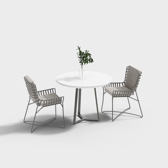 Urban Retreat Outdoor Dining Table and Chair 3D model