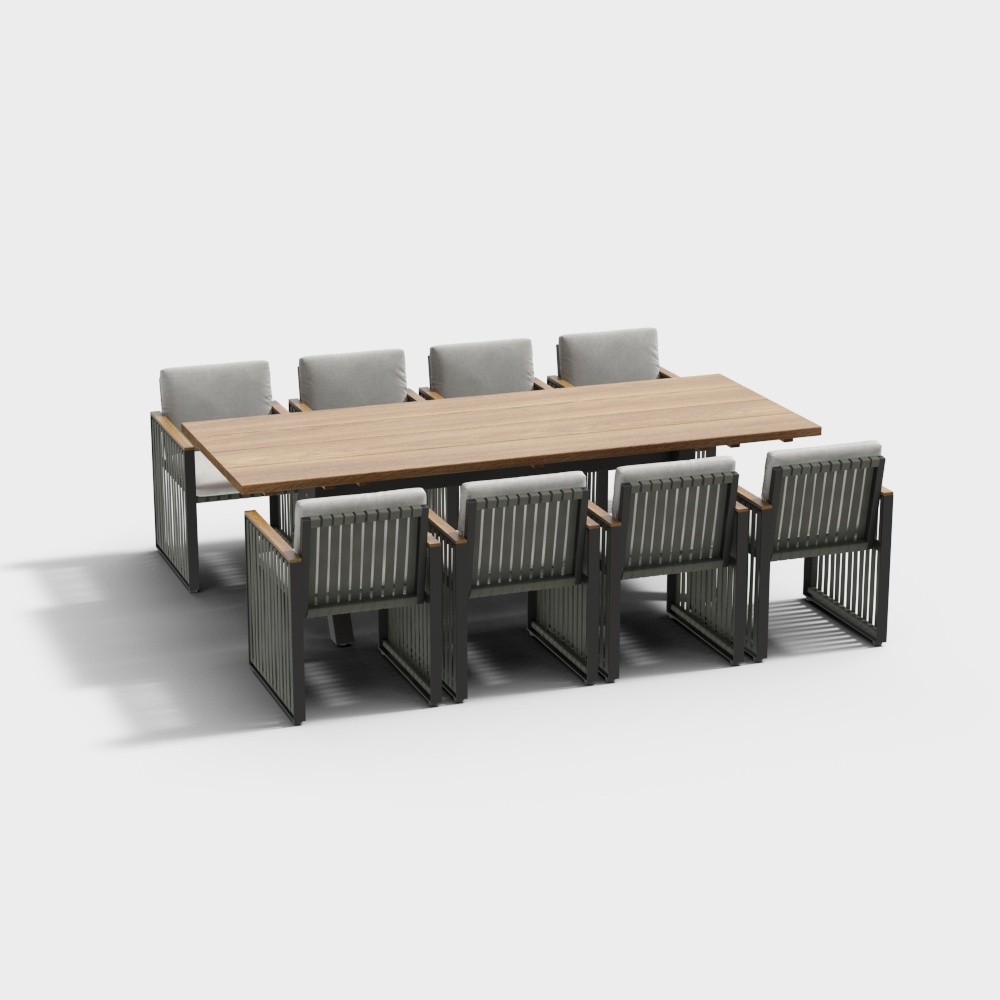 Modern outdoor table and chair combination