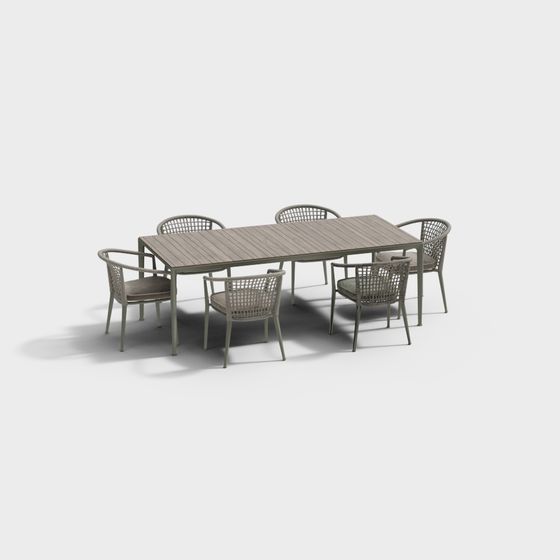 Conjunto de mesa y sillas para cenar al aire libre moderno