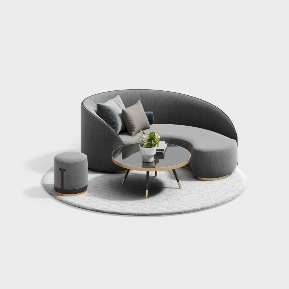 Modern shaped sofa combination