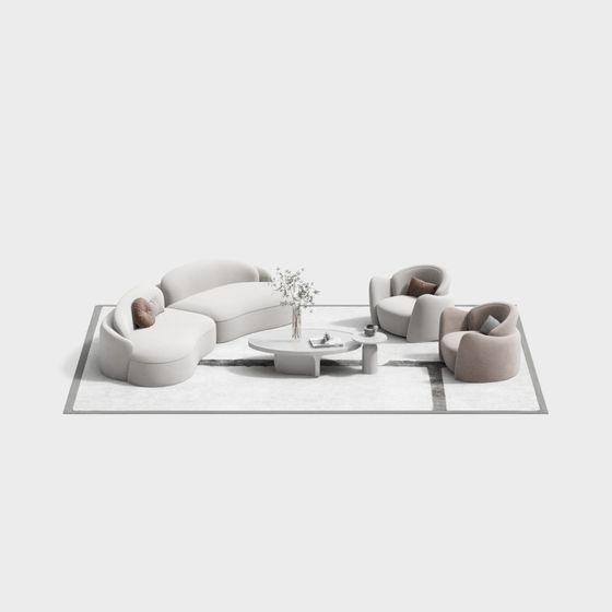 Wabi-Sabi Sofa Combination 3D Model