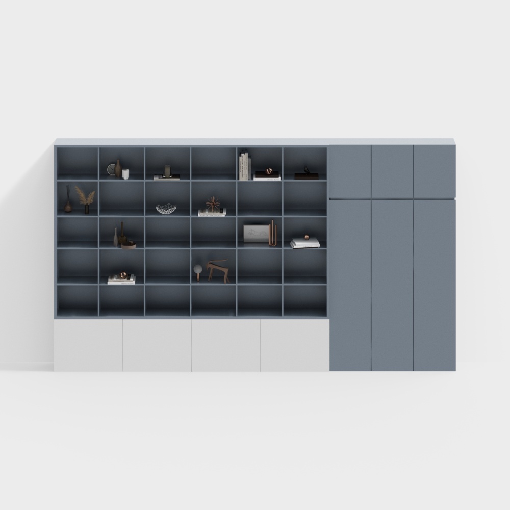 Bibliothèque bleue moderne